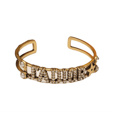 18K Gold Dior Tone Logo Star Bangle Bracelet