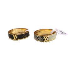 18K Louis Leather Set of 2 Rings