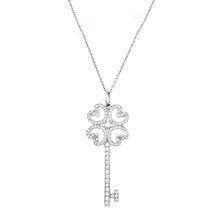 18K T Quatre Heart Key Diamond Necklace