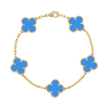 18K Van Cleef & Arpels Vintage Alhambra Five Motifs Agate Bracelet