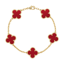 18K Van Cleef & Arpels Vintage Alhambra Five Motifs Carnelian Bracelet