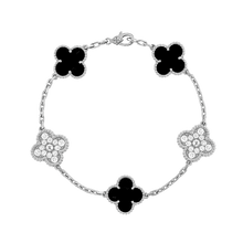 18K Van Cleef & Arpels Vintage Alhambra Five Motifs Black Diamonds Bracelet