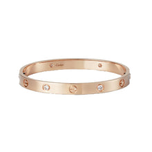 18K Rose Gold Cartier Four Diamonds Love Bracelet