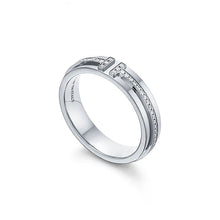 18K White Gold T Narrow Diamond Ring