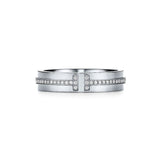 18K White Gold T Narrow Diamond Ring
