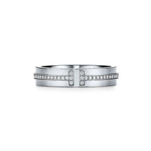 18K White Gold T Narrow Diamond Ring