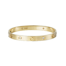 18K Yellow Gold Cartier Four Diamonds Love Bracelet