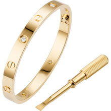 18K Yellow Gold Four Diamonds Love Bracelet