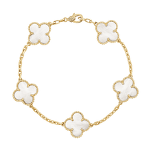 18K Van Cleef & Arpels Vintage Alhambra Five Motifs Pearl Bracelet