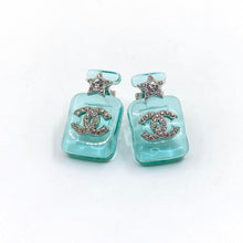 18k CHANEL CC Perfume Blue Bottle Earrings