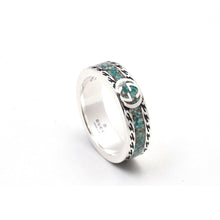 Double G Interlocking G Turquoise Ring