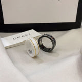 18K Double G Icon White Zirconia Ring