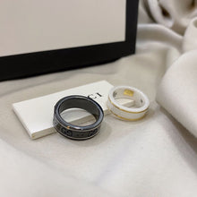 18K Double G Icon White Zirconia Ring