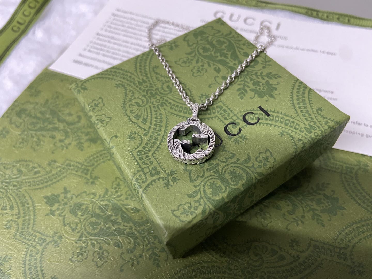 Double G Interlocking G Pendant Necklace