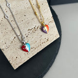 GG Interlocking G Heart Lightning Charm Necklace