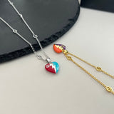 GG Interlocking G Heart Lightning Charm Necklace