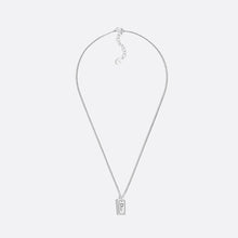 18K CD Oblique Plate Pendant Necklace