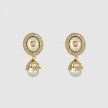 18K Double G Flower Pearl Earrings