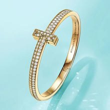 18K T1 Wide Diamond Bangle Bracelet