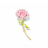 Pink Flower Gold Brooch