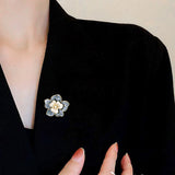 Sky Blue Flower Gold Brooch