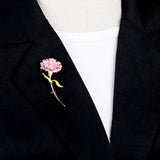 Pink Flower Gold Brooch