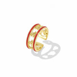Red Hollow Gold Ring