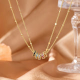 Color Cube Gold Necklace