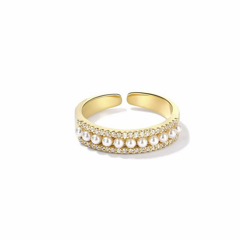 Diamond & Pearl Gold Ring
