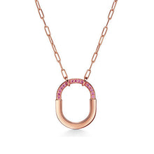 18K T Lock Pink Pavé Diamonds Necklace