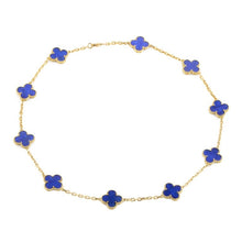 18K Van Cleef & Arpels Vintage Alhambra Blue 10 Motifs Necklace