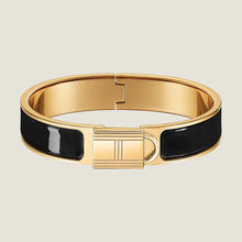 18K Hermes Clic Cadenas Black Bracelet