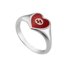 Gucci Interlocking G Red Enamel Heart Ring