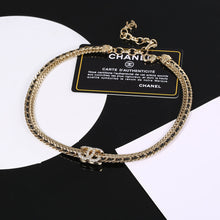 18K CHANEL CC Strass Chain Choker Necklace