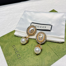 18K Double G Flower Pearl Earrings