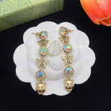 18K GG Tiger Color Crystal Earrings