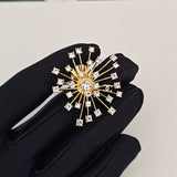 18K CC Sun Flower Diamond Brooch