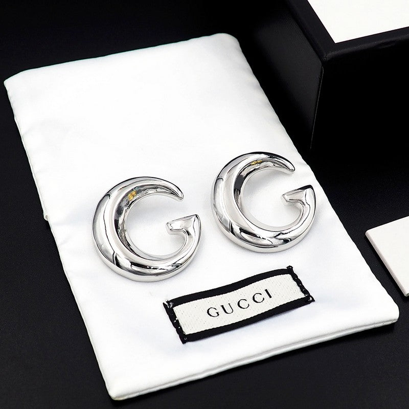 18K GG Large Gold Earrings
