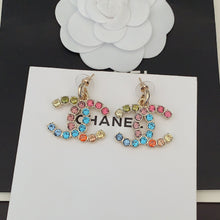 18K CHANEL CC Color Crystals Earrings
