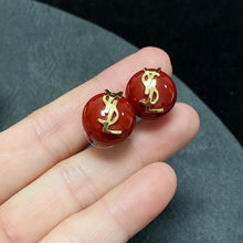 18K Saint White & Red Earrings