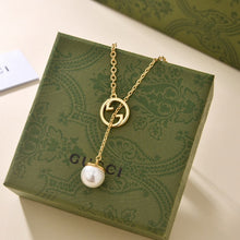 18K Double G Blondie Pearl Drop Necklace