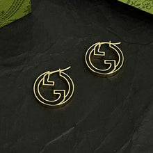 18K Double G Color Hollow Earrings