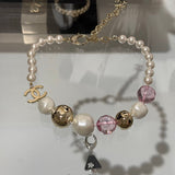 18K CC Color Crystal Choker Necklace