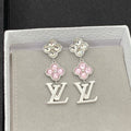18K Louis Purple Crystal Flower Long Earrings