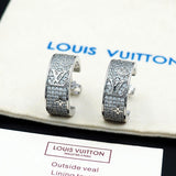 18K Louis Pave Diamond Hoop Earrings