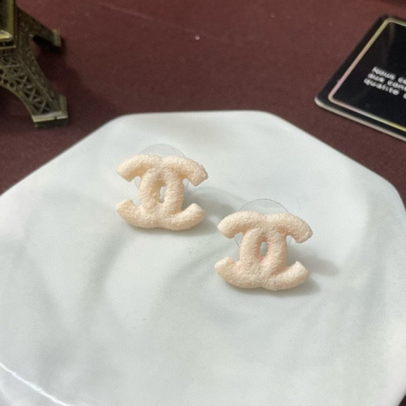 18K CC Pink Resin Earrings