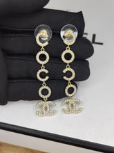 18K CC Pearl Pendant Earrings