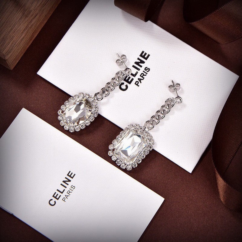 18K CE Diamond Drop Earrings