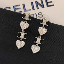 18K Triomphe Heart Pendant Earrings