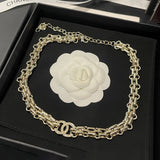 18K CC Pave Diamond Gold Necklace